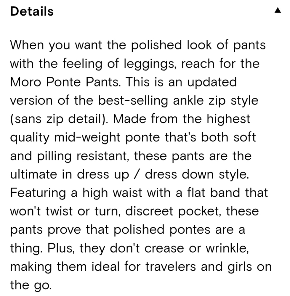 UNIVERSAL STANDARD Minimalist Moro Pocket Signature Ponte Pants Black, Size 6-8 - Picture 11 of 12